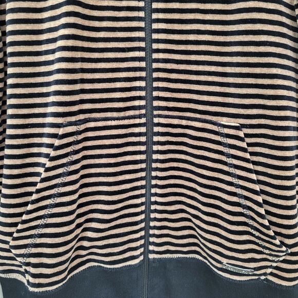 Calvin Klein Jacket Women's Large Brown Performance Quick Dry Striped Velour - Picture 6 of 9